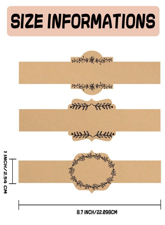 SMARSTICKER Brown Blank Kraft Soap Labels 120pcs Handmade Soap Wrap Tags Paper Soaps Sleeves Covers Tape for Homemade Soap Packaging Supplies (Decorated) - Image 2